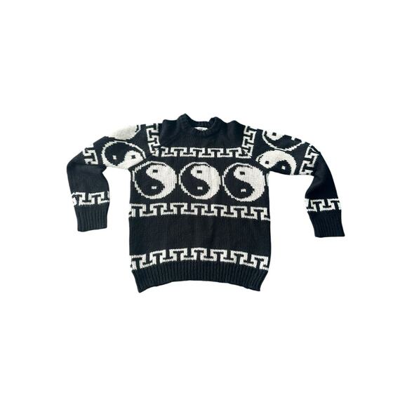 Cooke Collective XS Black & White Yin Yang Sweater Pre-Owned Retro 90s Aesthetic - Picture 1 of 7